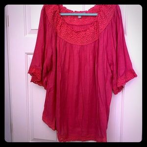 Valerie Stevens Short Sleeve Pink Blouse